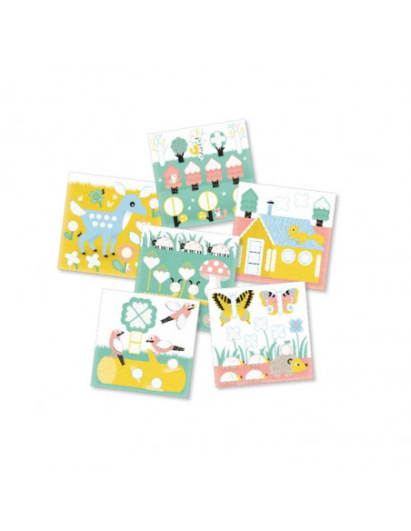 Poppik Stickers 6 Cartes + 96 Gommettes La forêt (2ans et +)