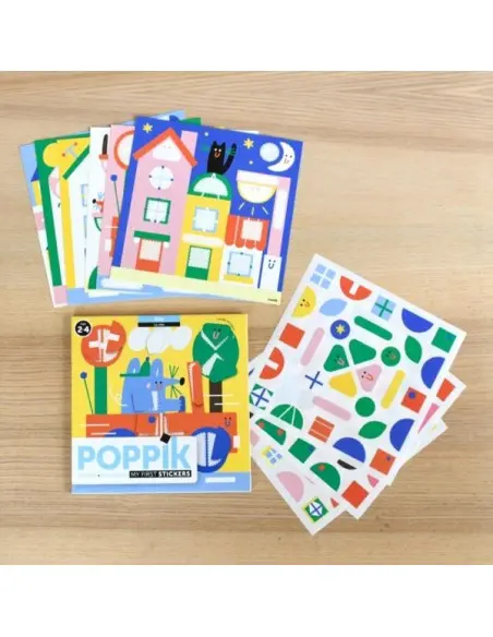 Poppik stickers 6 cards + 96 stickers City (from 2 years) — photo 2
