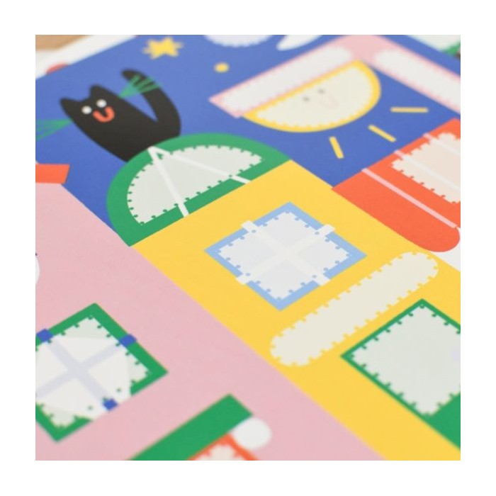 Poppik Stickers 6 Cartes + 96 Gommettes La ville (2ans et +)