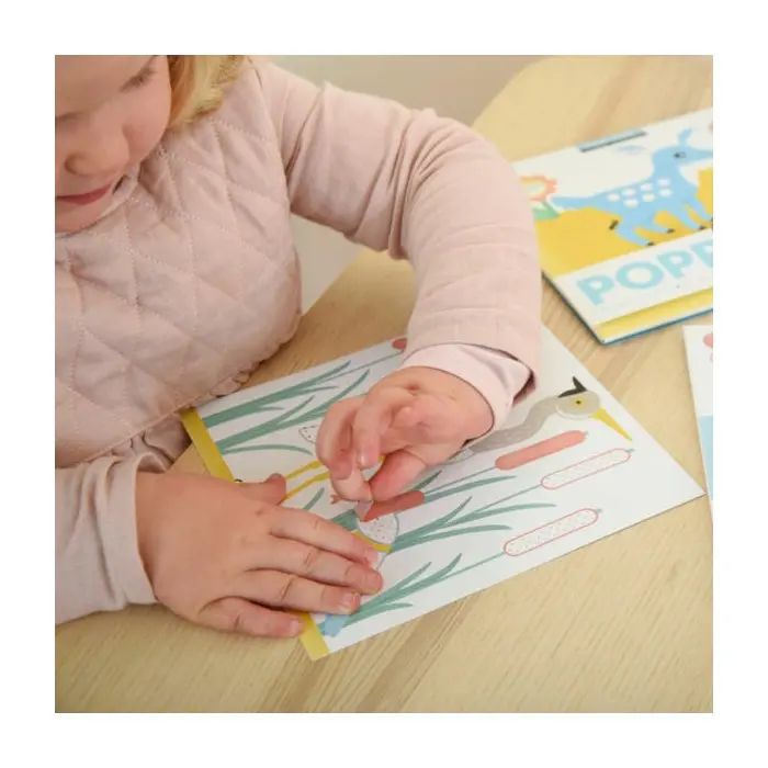 Poppik Stickers 6 Cartes + 96 Gommettes La riviére (2ans et +)