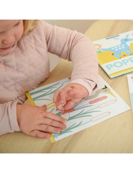 Poppik Stickers 6 Cartes + 96 Gommettes La riviére (2ans et +)