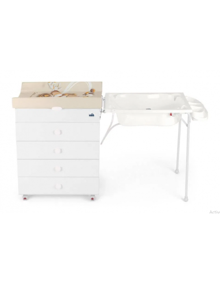 Commode à langer avec baignoire Asia Blanche CAM