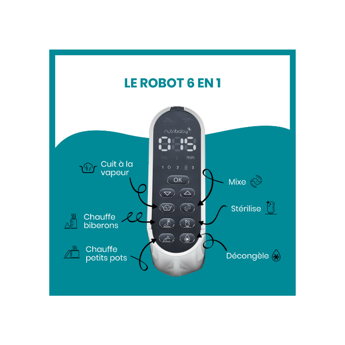 Robot Cuiseur À Vapeur Nutribaby (+) pour Bébé Blanc Babymoov