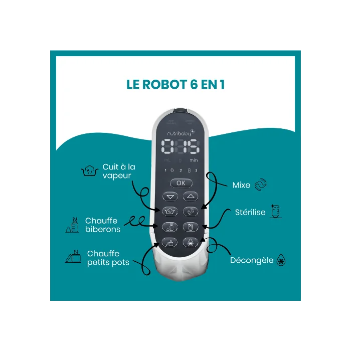 Robot Cuiseur À Vapeur Nutribaby (+) pour Bébé Blanc Babymoov