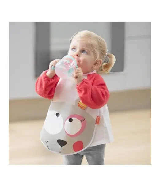 Bavoir Manches Longues Rose Badabulle 2