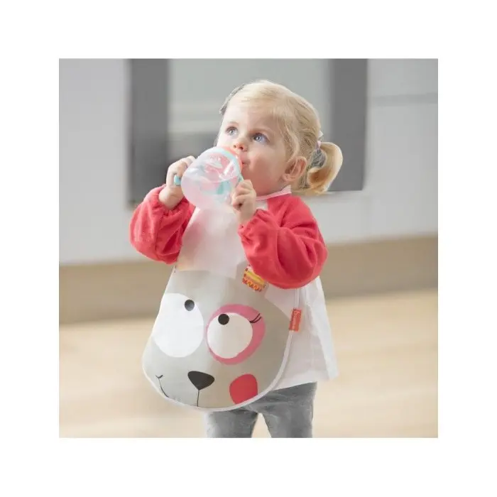 Bavoir Manches Longues Rose Badabulle