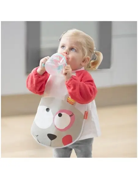 Bavoir Manches Longues Rose Badabulle