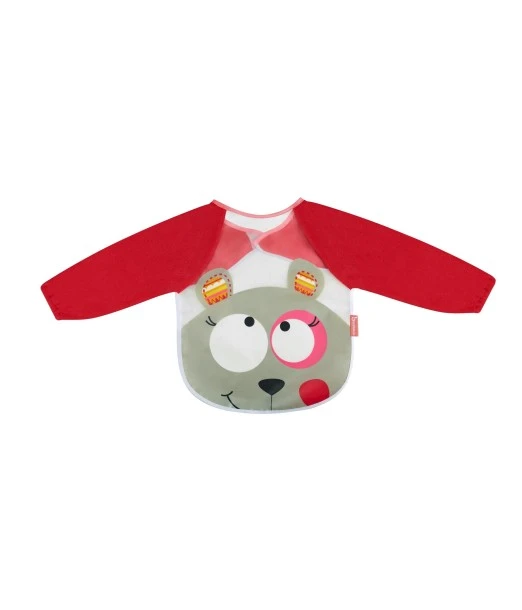 Badabulle long-sleeved bib Coral