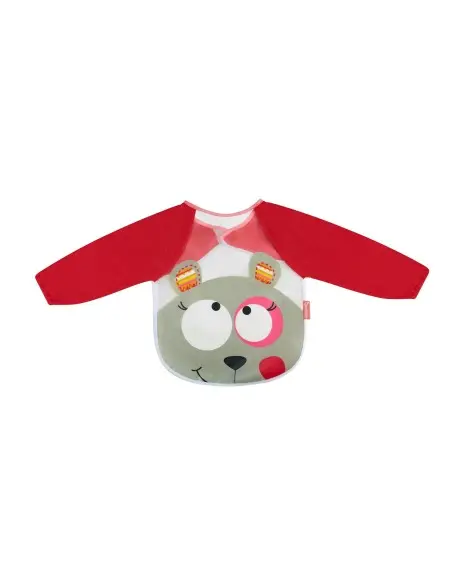 Badabulle long-sleeved bib Coral