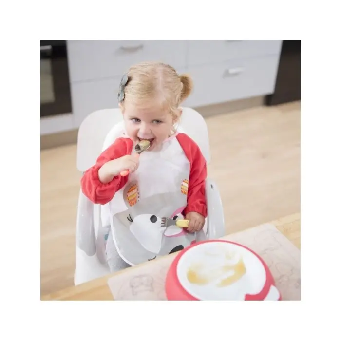 Bavoir Manches Longues Rose Badabulle