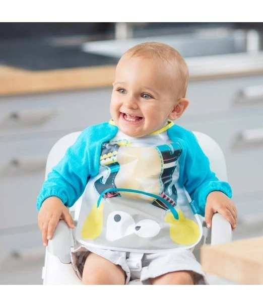 Badabulle long-sleeve bib blue 2