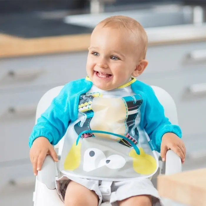 Bavoir Manches Longues Bleu Badabulle