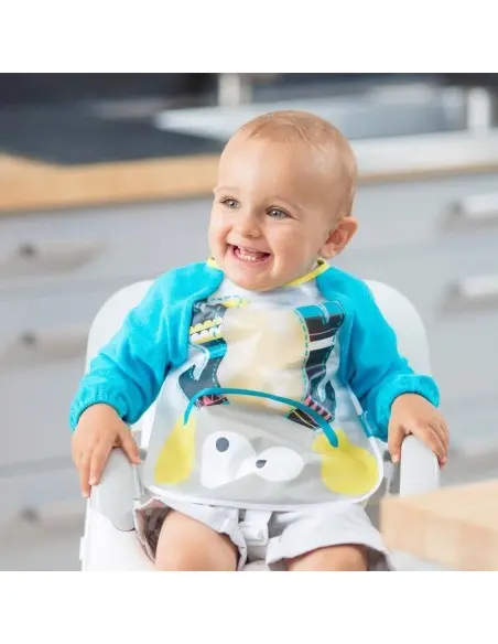 Bavoir Manches Longues Bleu Badabulle