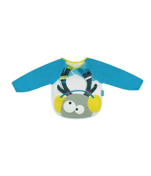 Bavoir Manches Longues Bleu Badabulle