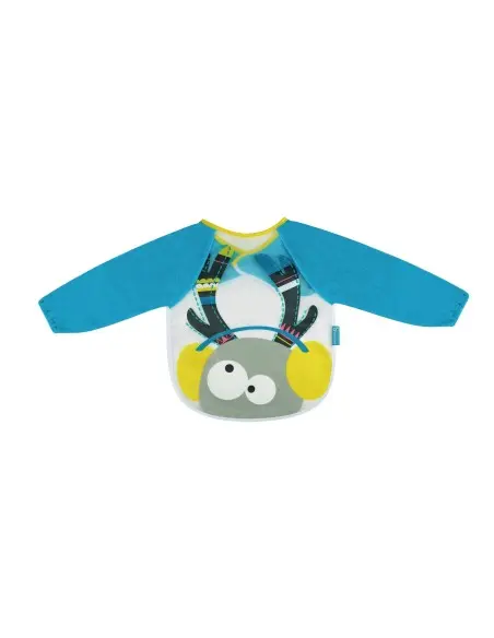 Badabulle long-sleeve bib blue
