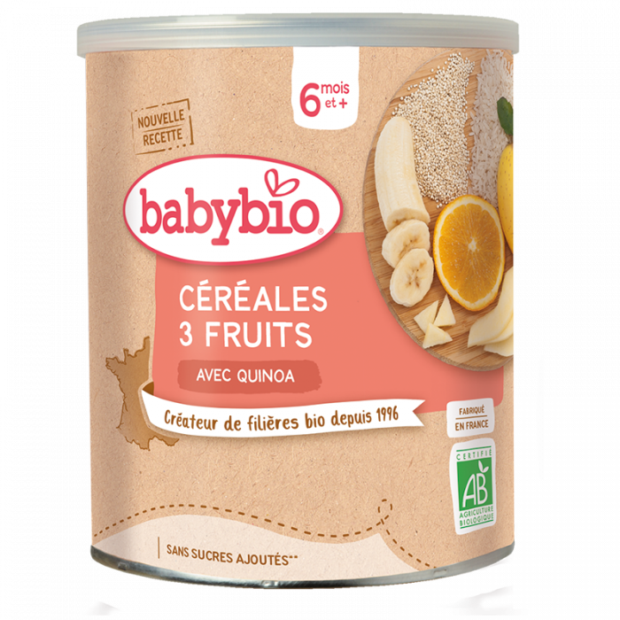 Céréales Infantiles 3 Fruits Avec Quinoa (Dès 6mois) BabyBio