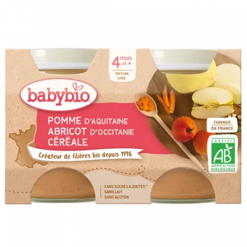 Petit Pot Pomme Abricot Céréales (Dès 4mois) Babybio