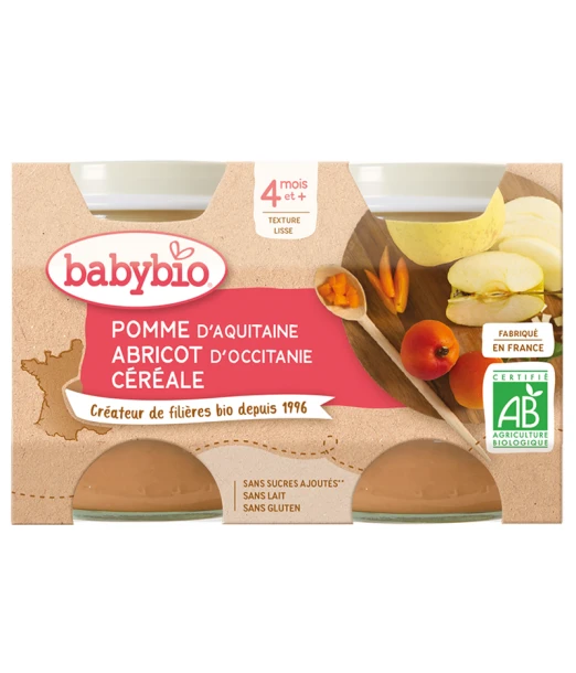 Babybio small pot Apple Apricot Cereals (from 4 months)