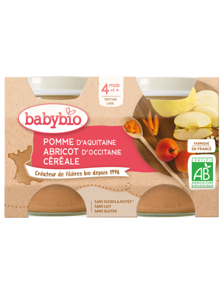 Petit Pot Pomme Abricot Céréales (Dès 4mois) Babybio