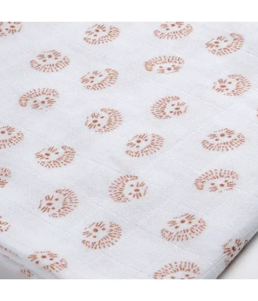 Lot de 3 langes en coton Hérisson marron Beaba 2