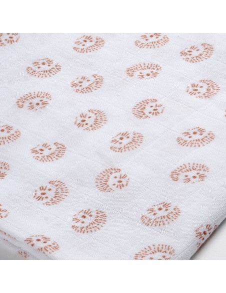 Lot de 3 langes en coton Hérisson marron Beaba