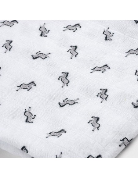 Lot de 3 langes en coton Savane gris Beaba
