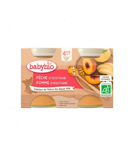 Petit Pot Pêche Pomme (Dès 4mois) Babybio