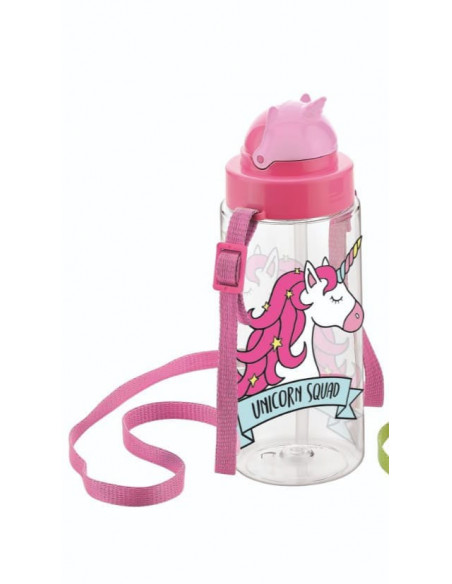 Gourde avec paille pour enfants Unicorne 500ml