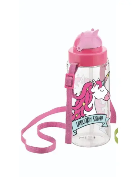 Gourde avec paille pour enfants Unicorne 500ml