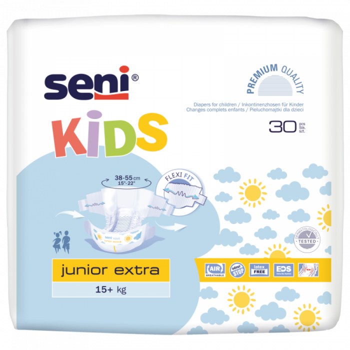 Couches junior Extra 15kg+ Seni Kids 30unités