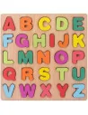 Puzzle alphabets en bois lettres majuscules.