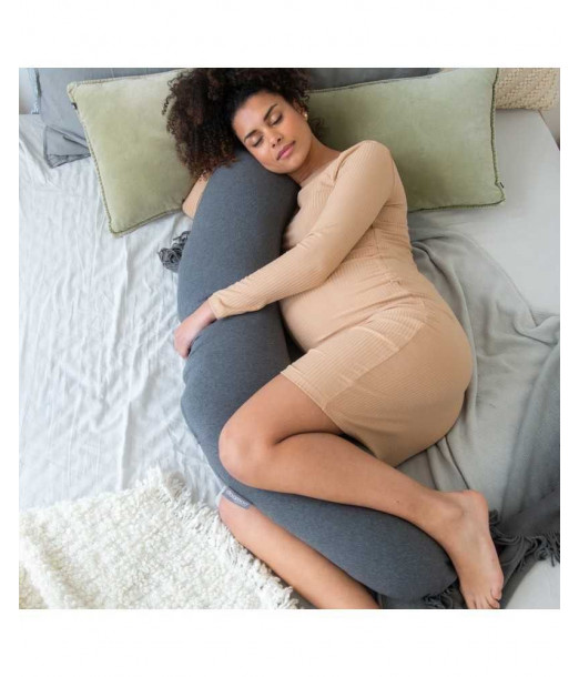 Coussin D'allaitement Buddy Chine Anthracite Doomoo au Maroc - Baby And Mom 2