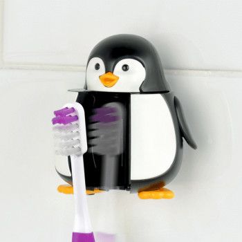 Brosse à dent souple avec couvercle -Pingouin