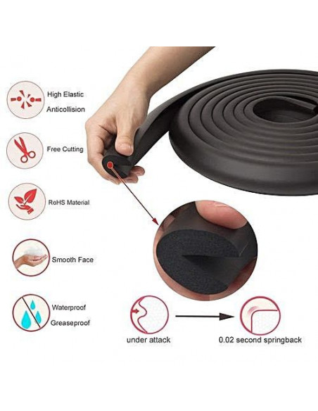 Protège Bord Mousse Marron 2m