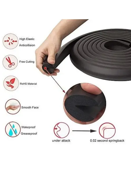 Protège Bord Mousse Marron 2m