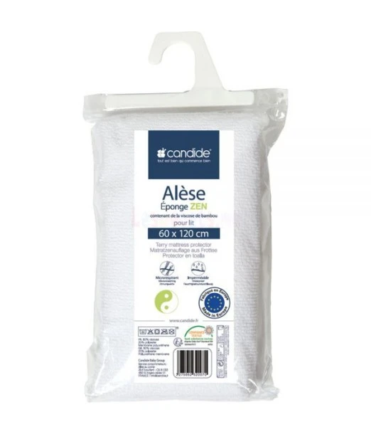 Candide crib mattress protector 140x70 cm 100% cotton white