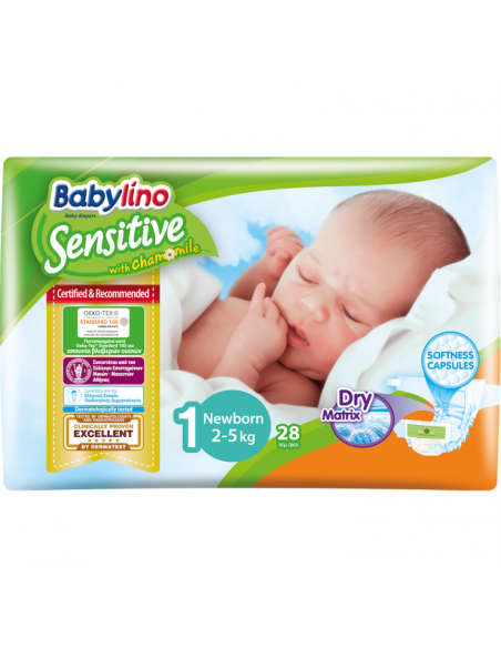 Couches Taille 1 (2-5kg) 28 unités Babylino