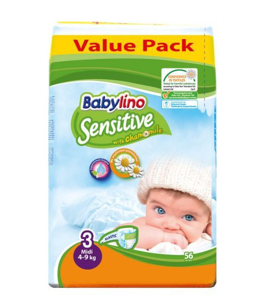 Couches Taille 3 (4-9kg) 56 unités Babylino