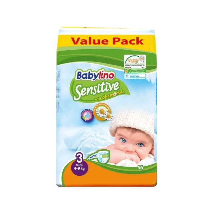 Couches Taille 3 (4-9kg) 56 unités Babylino
