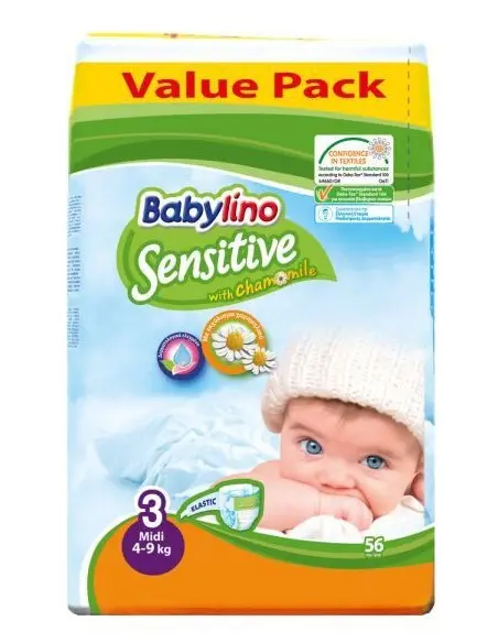 Couches Taille 3 (4-9kg) 56 unités Babylino