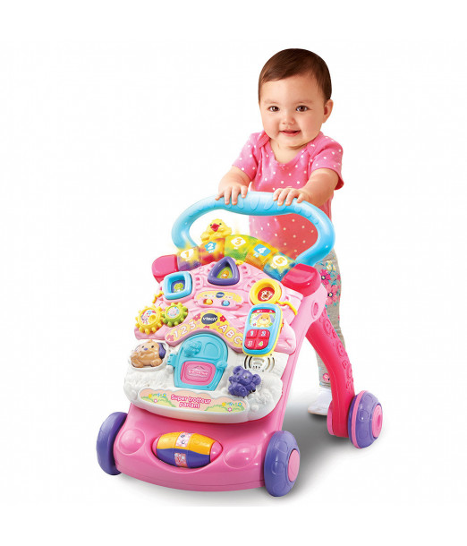 Super Trotteur Parlant 2en1 Rose 9-36 mois Vtech