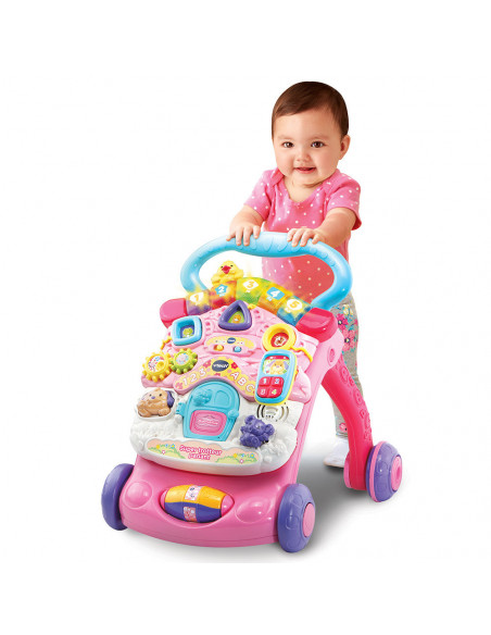 Super Trotteur Parlant 2en1 Rose 9-36 mois Vtech