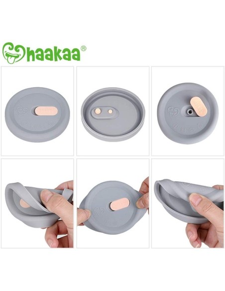Capuchon en Silicone Gris Pour Recueil Lait Haakaa