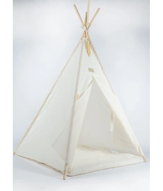 Minitribe tipi tent with padded mat – white