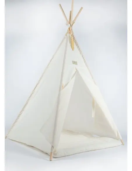 Minitribe tipi tent with padded mat – white