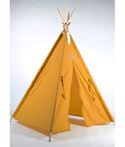Minitribe Tipi tent with quilted mat – Mustard Yellow 2