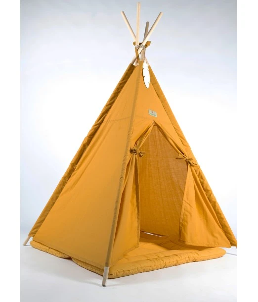 Minitribe Tipi tent with quilted mat – Mustard Yellow