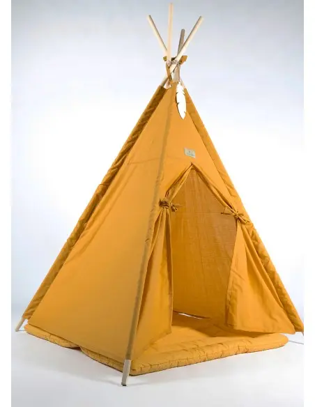 Minitribe Tipi tent with quilted mat – Mustard Yellow