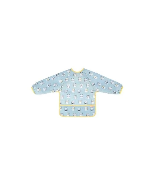 Badabulle long-sleeved bib — blue