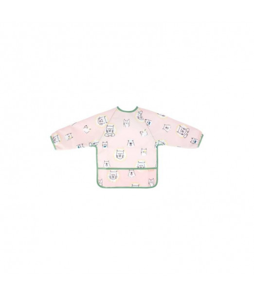 Bavoir Manches Longues Rose Badabulle
